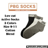 Unisex Cotton-Blend Low Cut Socks Men/Women 9-11, Comfort Fit - Packs of 6/12 from PremiumBrandGoods
