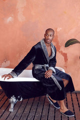 Fleece Bathrobe With Shawl Collar for Men From Lotus Linen