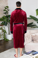 Fleece Bathrobe With Shawl Collar for Men From Lotus Linen