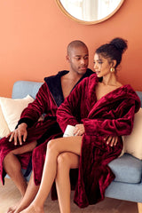 Hooded Plush Bathrobe for Men From Lotus Linen