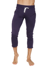 Mens 4/5 Zipper Pocket Capri Yoga Pants (Eggplant) from 4-rth