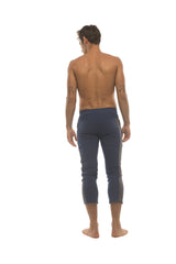 Mens 4/5 Zipper Pocket Capri Yoga Pants (Royal w/Charcoal & Black) from 4-rth