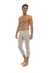 Mens 4/5 Zipper Pocket Capri Yoga Pants (Solid Heather Grey) from 4-rth