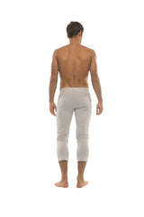 Mens 4/5 Zipper Pocket Capri Yoga Pants (Solid Heather Grey) from 4-rth