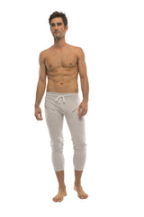 Mens 4/5 Zipper Pocket Capri Yoga Pants (Solid Heather Grey) from 4-rth