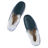 Women's Dark Green Shearlings from Atlantis Handmade Shoes