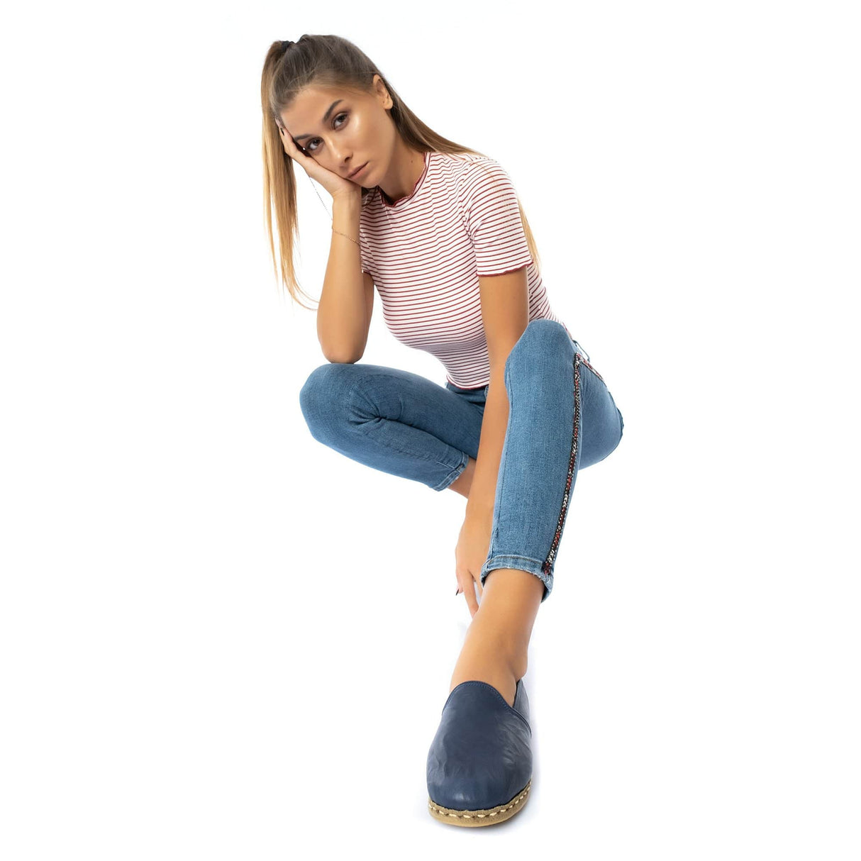 Men's Navy Slip On Shoes from Atlantis Handmade Shoes