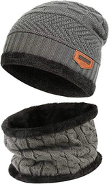 Mens Womens Winter Beanie Hat Scarf Set Warm Knit Hat Thick Fleece Lined Winter Cap Neck Warmer for Men Women from PremiumBrandGoods
