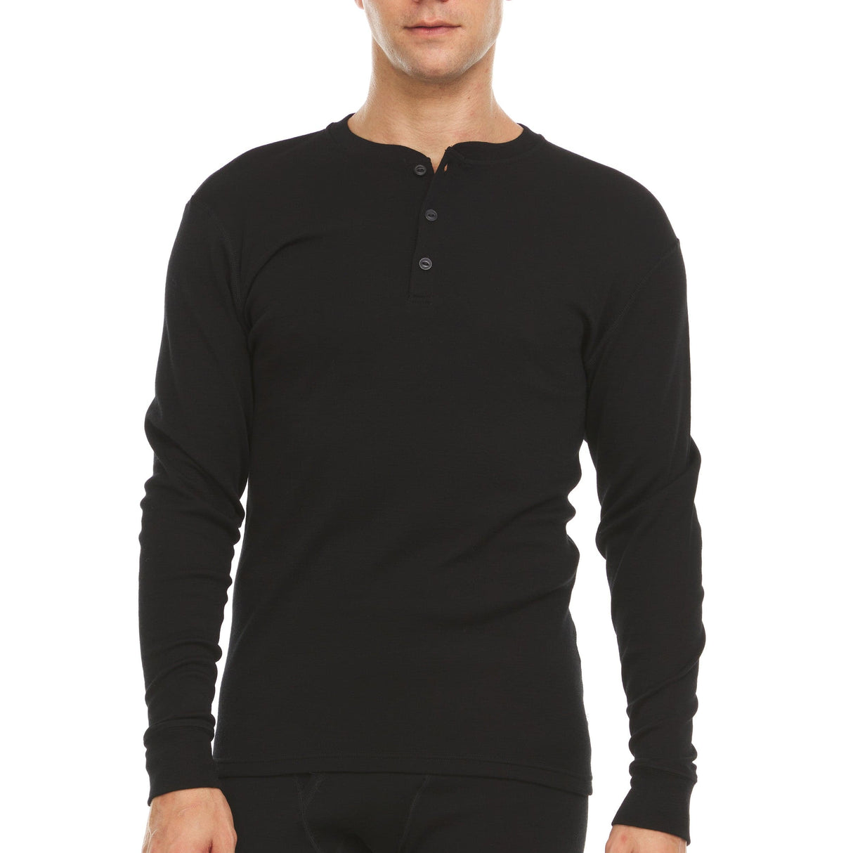 Midweight - Men's Long Sleeve Henley 100% Merino Wool from Minus33 Merino Wool Clothing