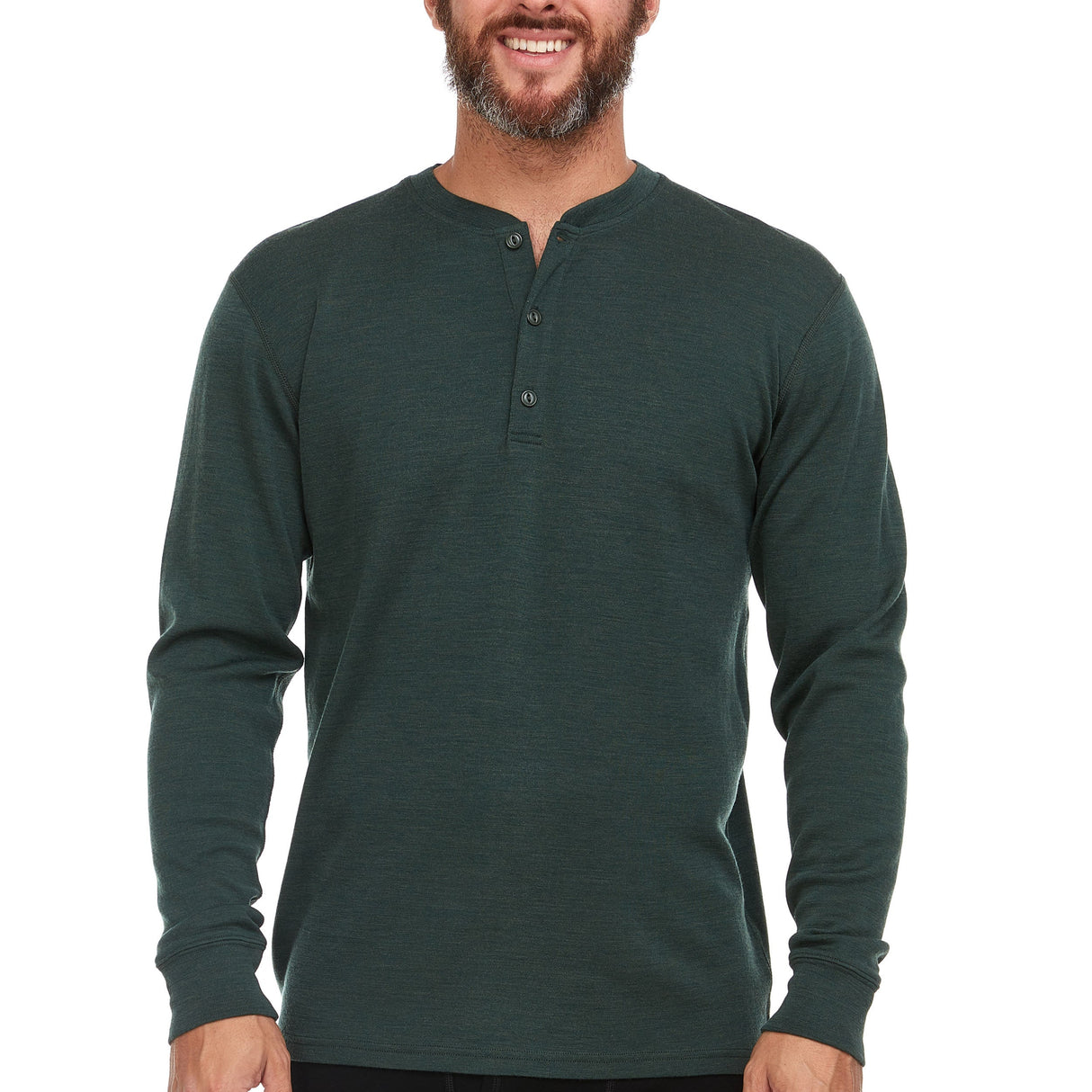 Midweight - Men's Long Sleeve Henley 100% Merino Wool from Minus33 Merino Wool Clothing