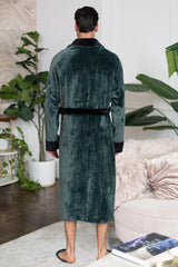 Fleece Bathrobe With Shawl Collar for Men From Lotus Linen