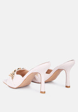 Mermaid Quilted Metallic Chain Embellished Sandals from London Rag International