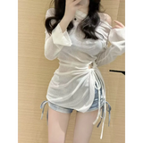 Mesh Tie Side Bikini Set – Korean 3-Piece Swimsuit with Cover-Up from Kawaii Stop