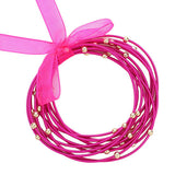 12PC Metal Ball & Pointed Guitar String Stackable Stretch Bracelets from Madeline Love