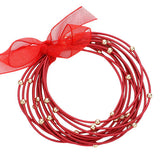 12PC Metal Ball & Pointed Guitar String Stackable Stretch Bracelets from Madeline Love
