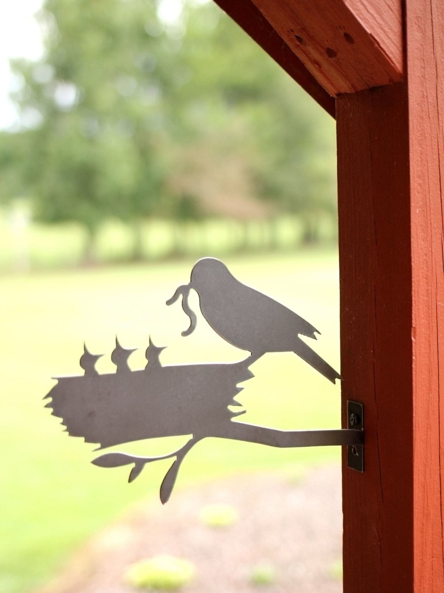 Metal Bird Statue - Mama and Baby Birds Statue From Jubilee Trading Company