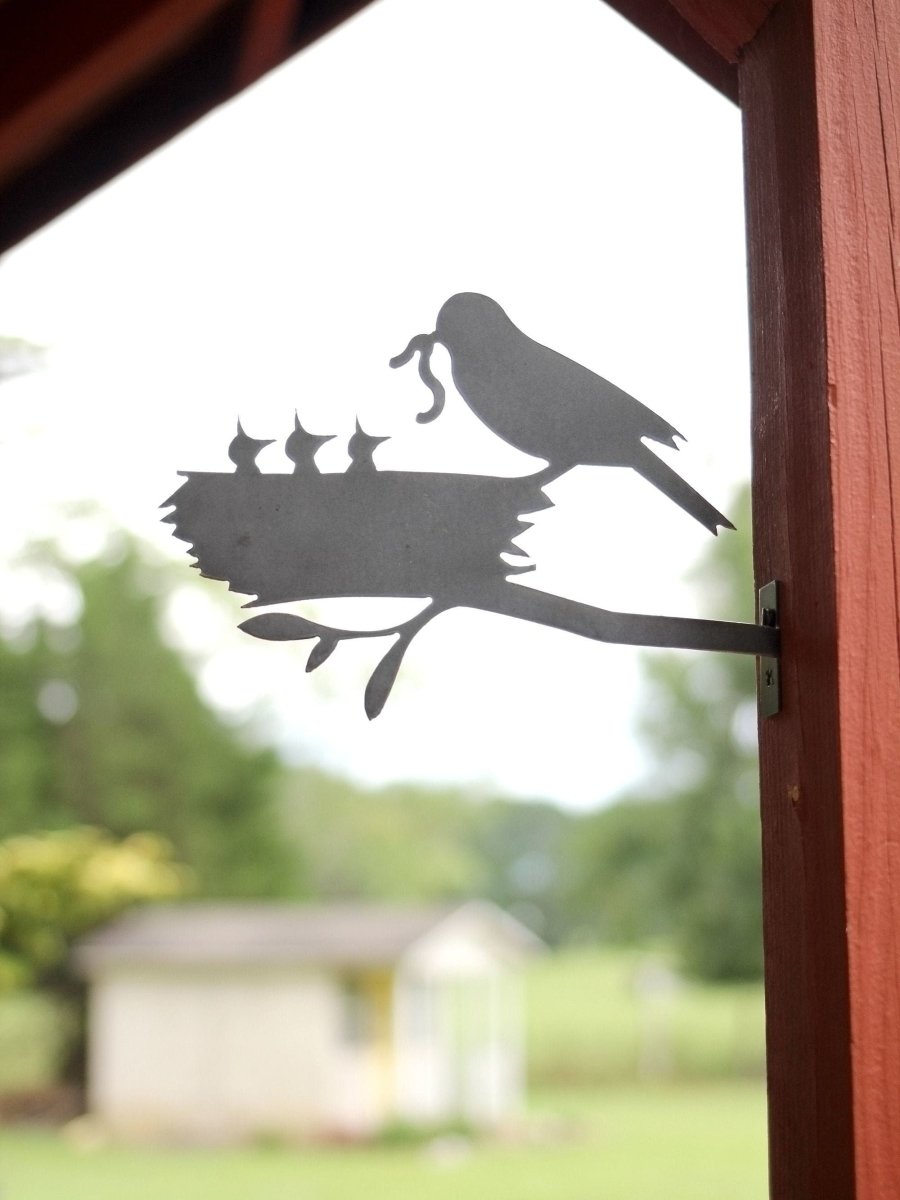 Metal Bird Statue - Mama and Baby Birds Statue From Jubilee Trading Company