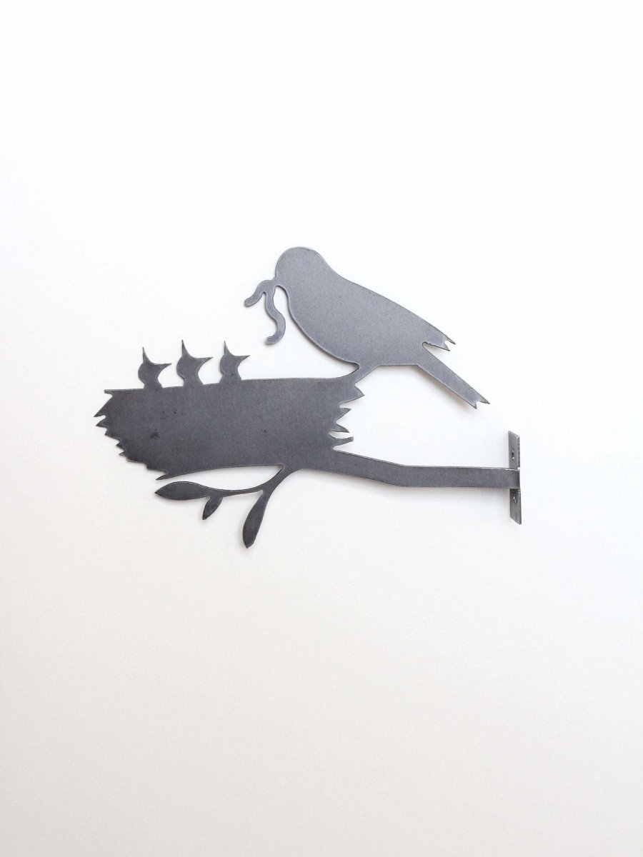 Metal Bird Statue - Mama and Baby Birds Statue From Jubilee Trading Company