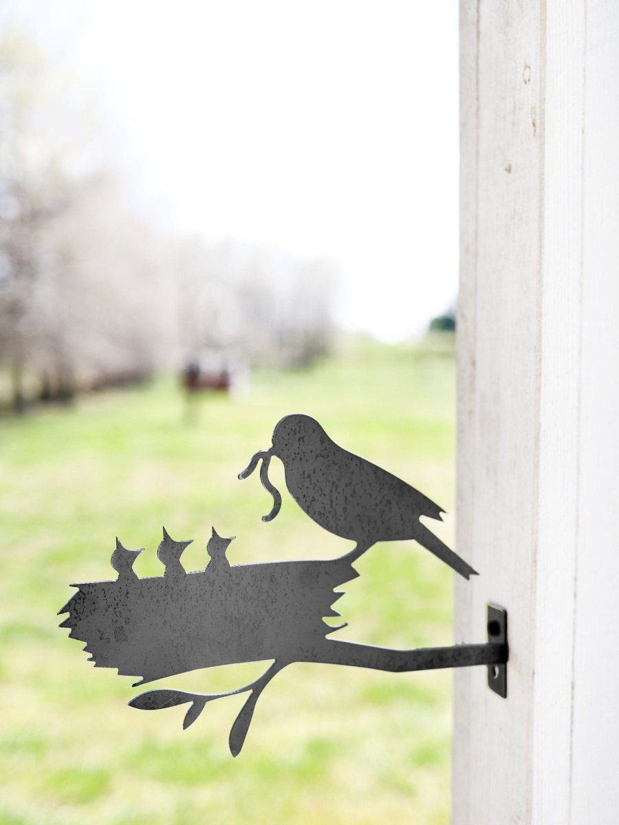 Metal Bird Statue - Mama and Baby Birds Statue From Jubilee Trading Company