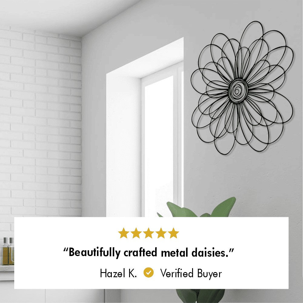 Metal Daisy Wall Art from VITAHOME DESIGN LLC