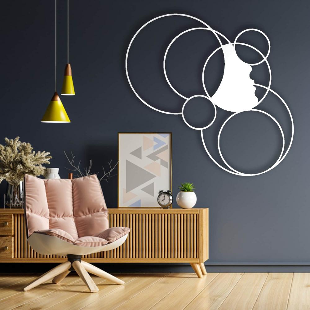 Metal Decor with Girl and Circles from VITAHOME DESIGN LLC