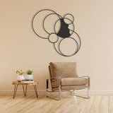 Metal Decor with Girl and Circles from VITAHOME DESIGN LLC