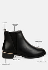 Amara Metallic Sling Detail Chelsea Boots By RUW from London Rag International