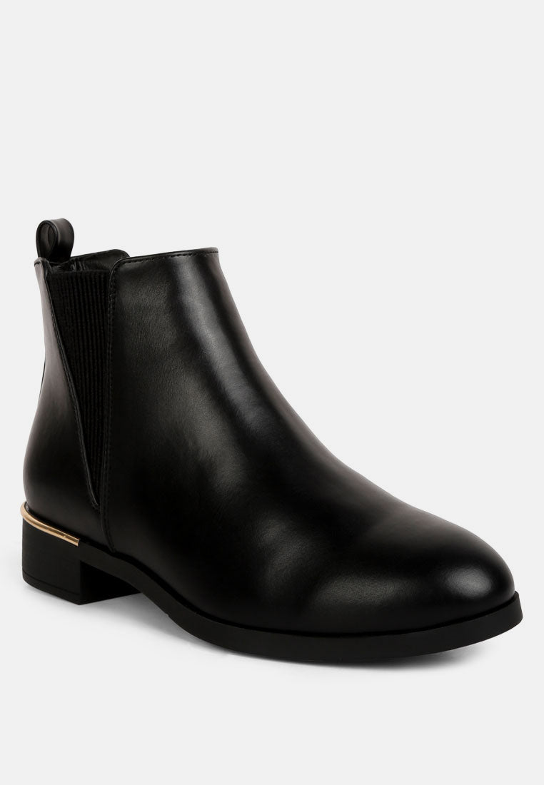 Amara Metallic Sling Detail Chelsea Boots By RUW from London Rag International