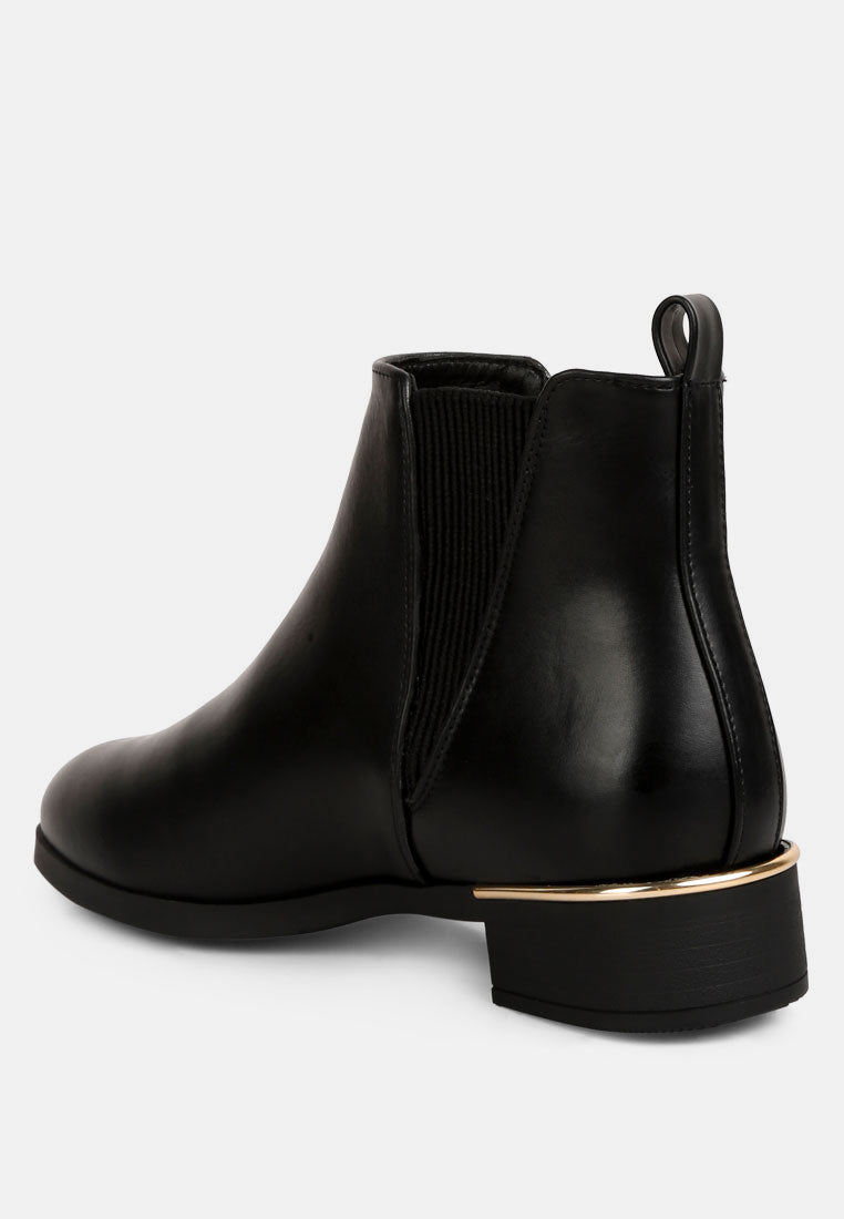 Amara Metallic Sling Detail Chelsea Boots By RUW from London Rag International