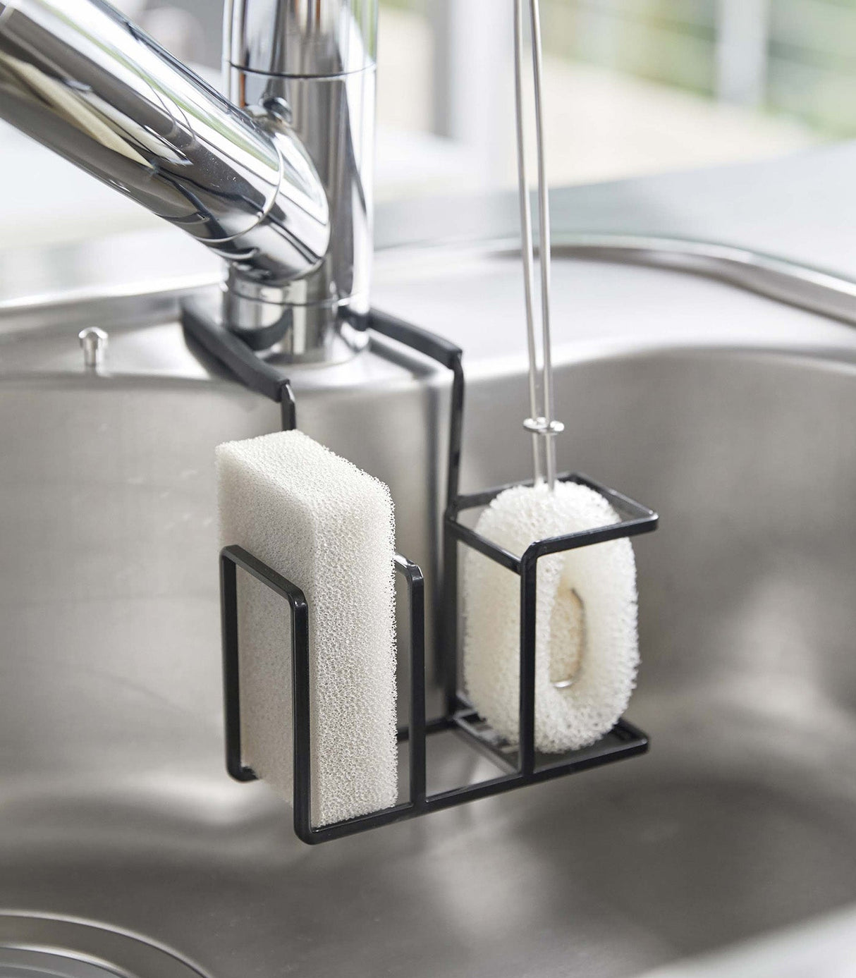 Faucet-Hanging Sponge & Brush Holder - Steel from Yamazaki Home