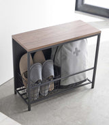 Entryway Storage Organizer & Bench (18" H)  - Steel + Wood from Yamazaki Home