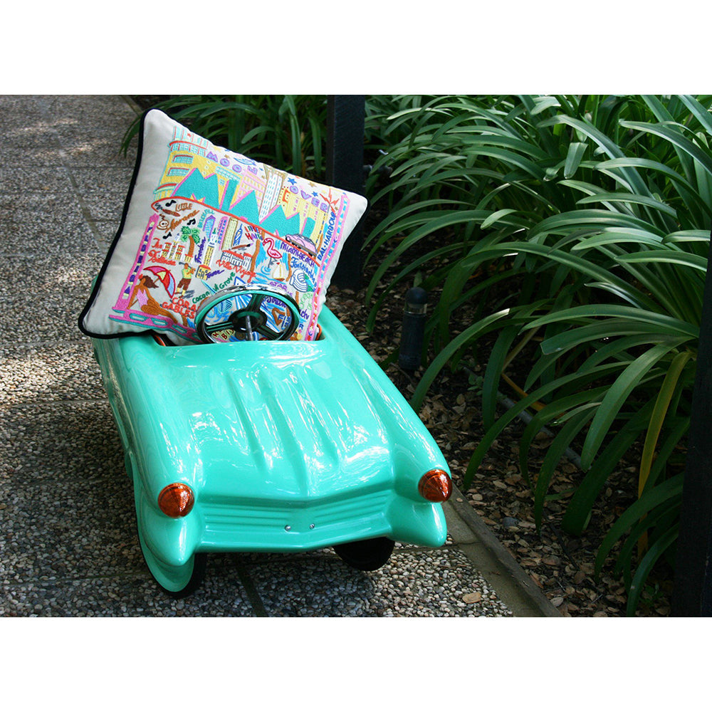 Miami Hand-Embroidered Pillow from Quirks!