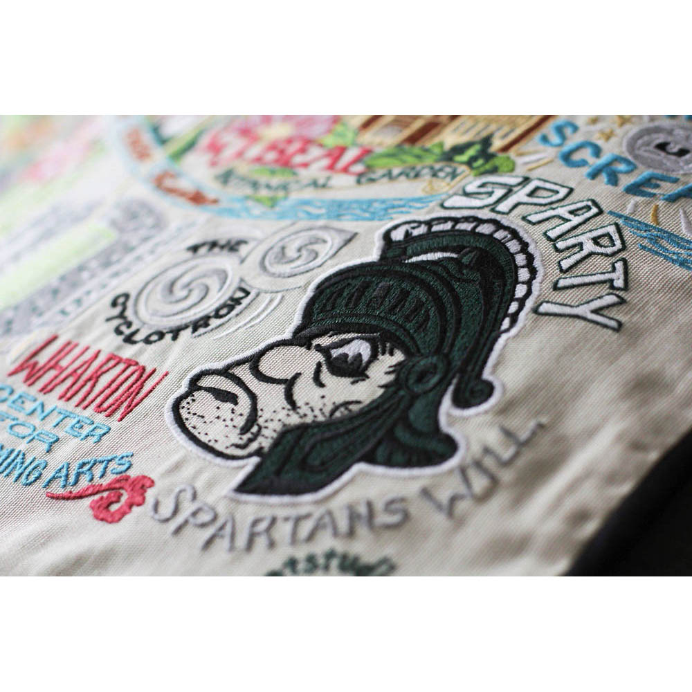 Michigan State University Collegiate Embroidered Pillow by CatStudio from Quirks!