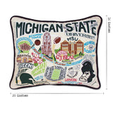 Michigan State University Collegiate Embroidered Pillow by CatStudio from Quirks!