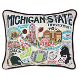 Michigan State University Collegiate Embroidered Pillow by CatStudio from Quirks!
