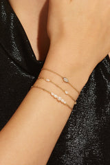 Micro Alternating Pearl & Bead Bracelet from eklexic