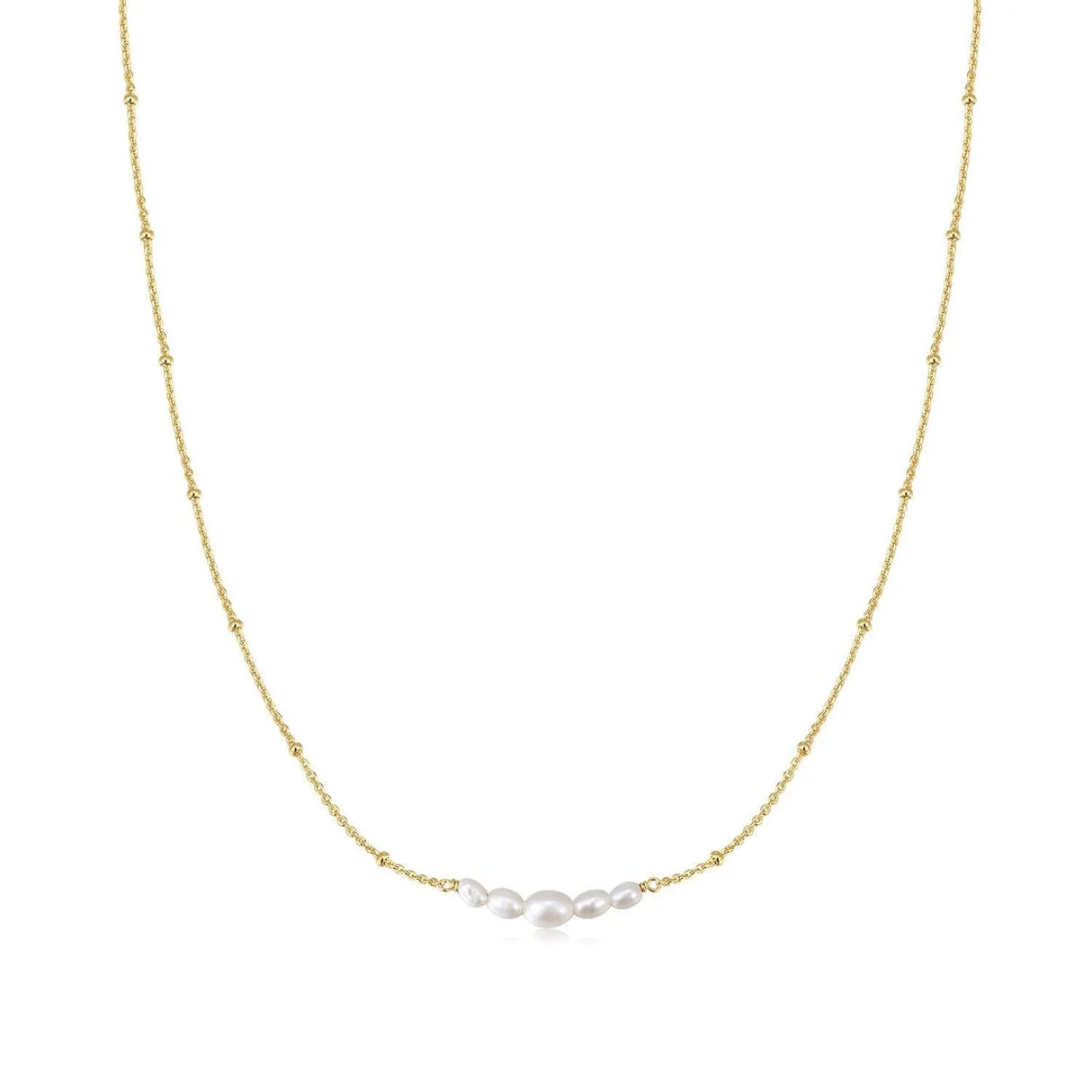 Micro Clustered Pearl & Bead Necklace from eklexic