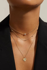 Micro CZ Horizontal Heart Pendant Necklace from eklexic