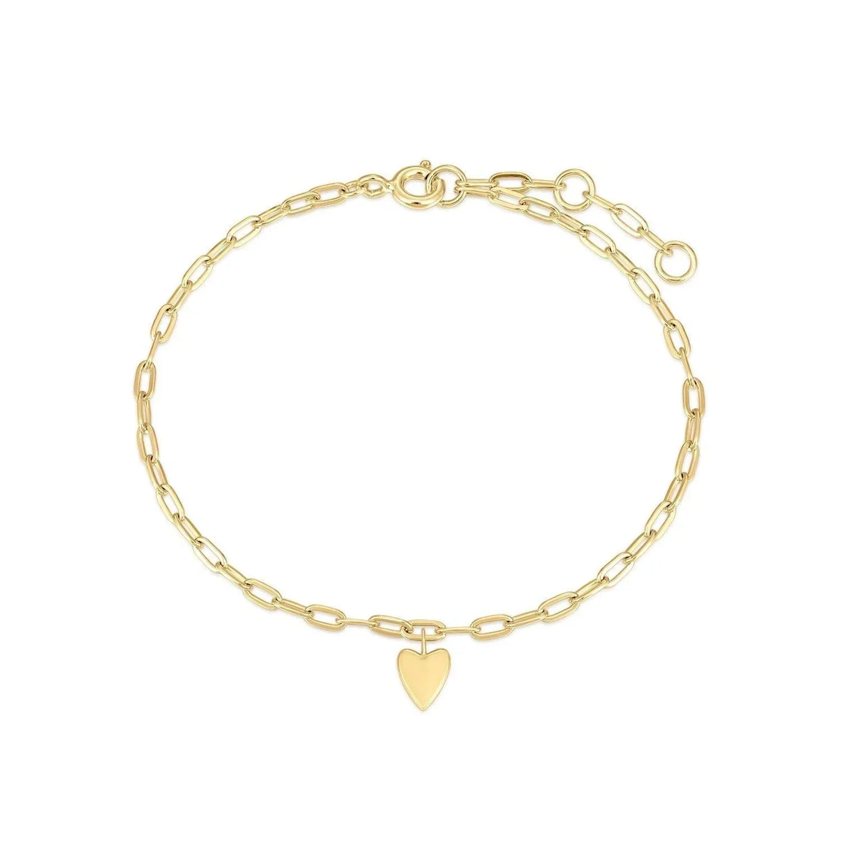 Micro Heart Charm Paperclip Bracelet from eklexic