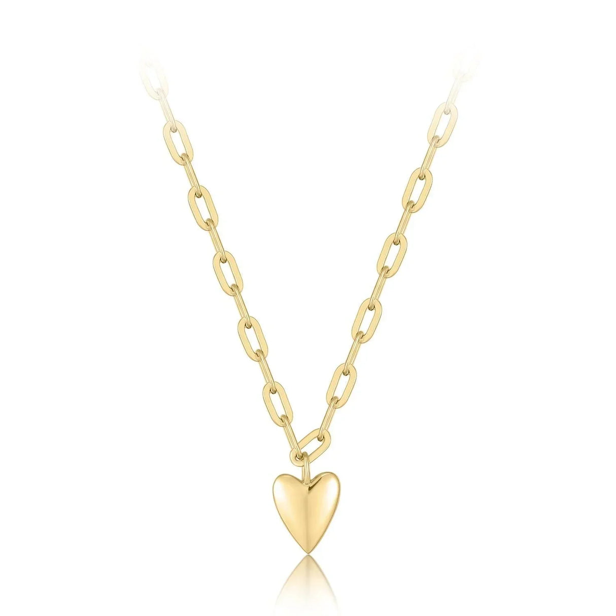 Micro Heart Charm Paperclip Necklace from eklexic