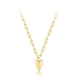 Micro Heart Charm Paperclip Necklace from eklexic