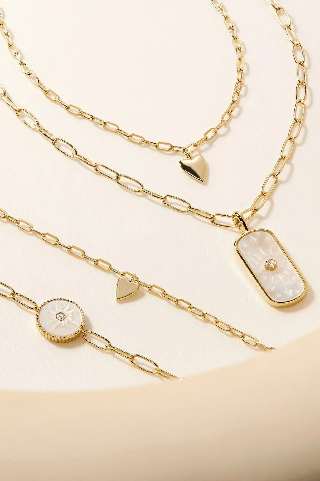 Micro Heart Charm Paperclip Necklace from eklexic
