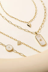 Micro Heart Charm Paperclip Necklace from eklexic