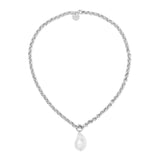 Micro Royal Chain With Xl Baroque Pearl Pendant Necklace from eklexic