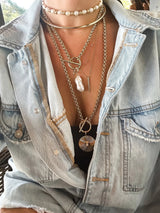 Micro Royal Toggle & Ocean Pendant Necklace from eklexic