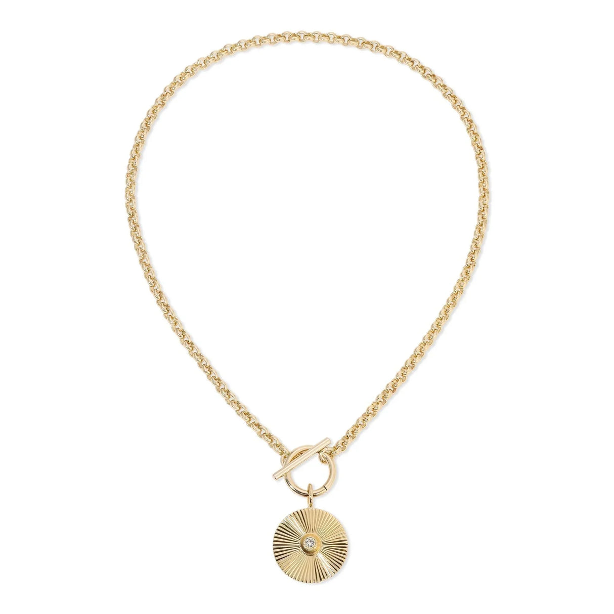 Micro Royal Toggle & Ocean Pendant Necklace from eklexic