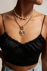 Micro Royal Toggle & Ocean Pendant Necklace from eklexic