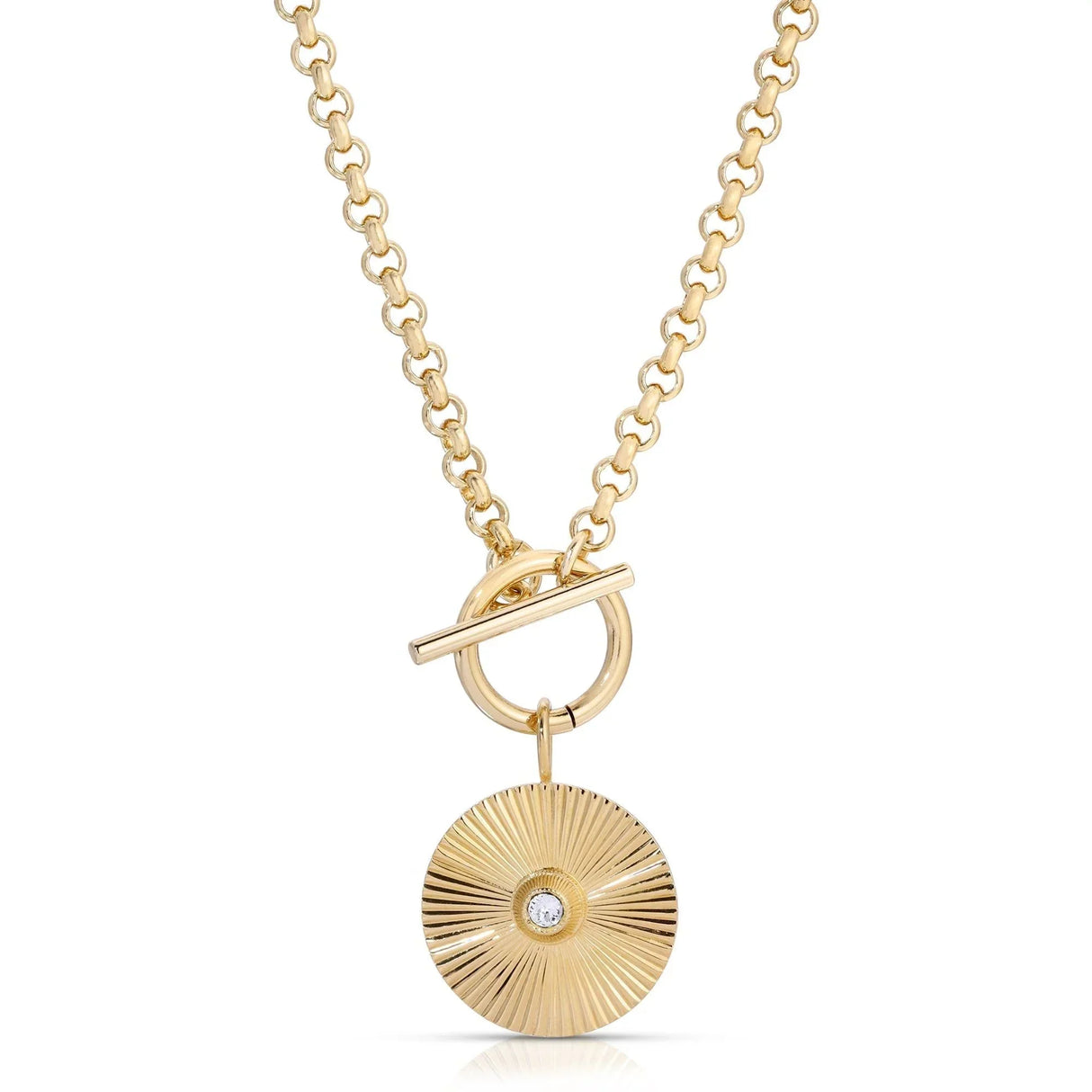 Micro Royal Toggle & Ocean Pendant Necklace from eklexic