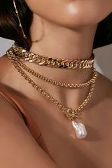 Micro Royal Toggle & Xl Baroque Pearl Pendant Necklace from eklexic