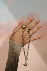 Micro Royal Toggle & Xl Baroque Pearl Pendant Necklace from eklexic